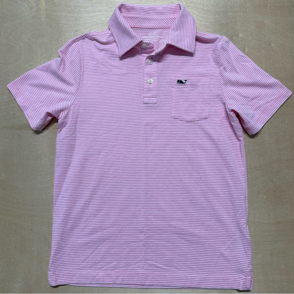 Vineyard Vines Pink Striped Polo Shirt